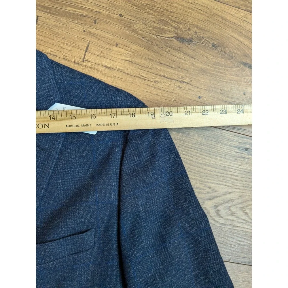 Brooks Brothers 1818 Regent Navy Plaid Wool/Cotton Super Soft Jacket Blazer  44R - Picture 11 of 16